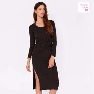 Sundry Twist-Front Midi Dress